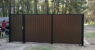 Купить распашные ворота из профнастила Каспийск, цена от 2739 руб.